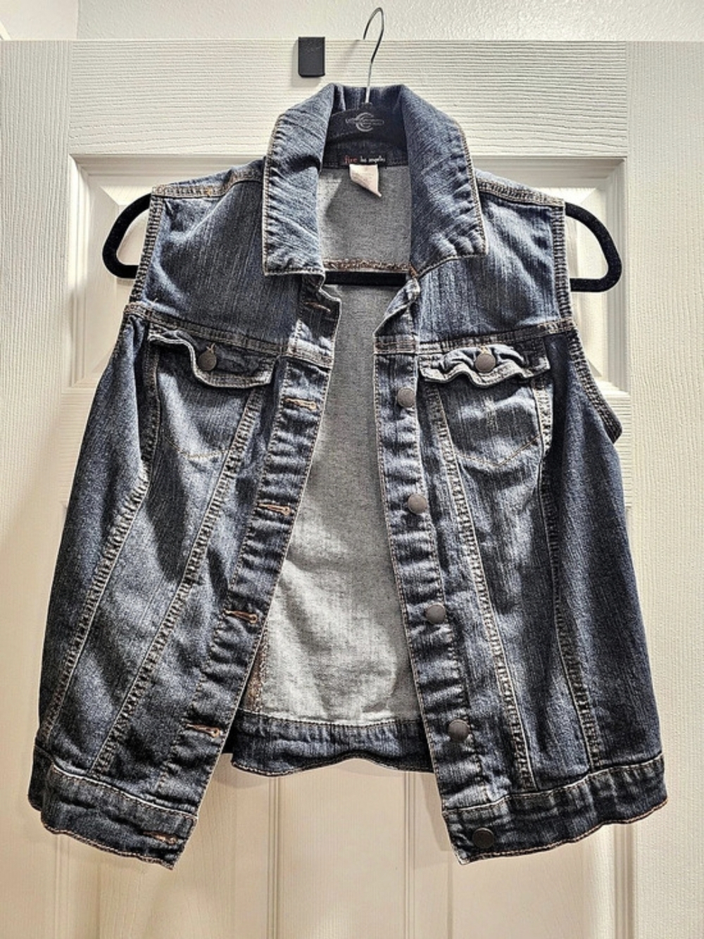 Women's Denim Vest Jacket Size Large